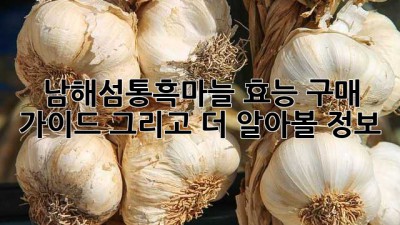 남해섬통흑마늘: 효능, 구매 가이드, 그리고 더 알아볼 정보