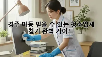 경주 마동 믿을 수 있는 청소업체 찾기: 완벽 가이드