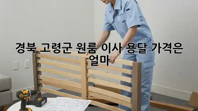 경북 고령군 원룸 이사 용달, 가격은 얼마?